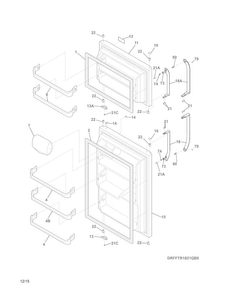 Doors Diagram and Parts List for NFTR18X4QS3  Frigidaire Refrigerator