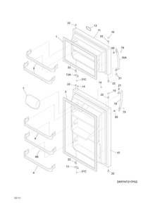 Doors Diagram and Parts List for FFHT2117PS4  Frigidaire Refrigerator