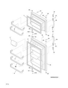 Doors Diagram and Parts List for FTMD18P4KBF  Frigidaire Refrigerator