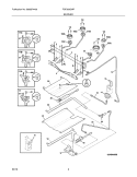 BURNER Diagram and Parts List for FGF368GMR  Frigidaire Range