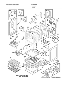 Body Diagram and Parts List for GCRE3060ADF  Frigidaire Range