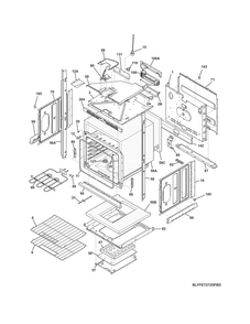 Lower Oven Diagram and Parts List for FFET2725PSD  Frigidaire Wall Oven