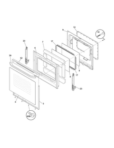 Door Diagram and Parts List for KAEF3016MWE  Kelvinator Range