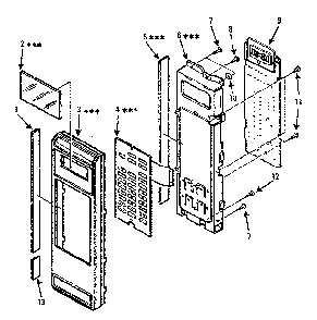 Control Panel Diagram and Parts List for 5648896280  Kenmore Microwave