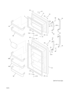 Doors Diagram and Parts List for LFHT1831QF2  Frigidaire Refrigerator