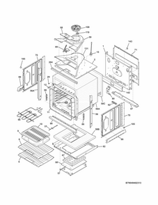 Body Diagram and Parts List for 79049403313  Kenmore Wall Oven