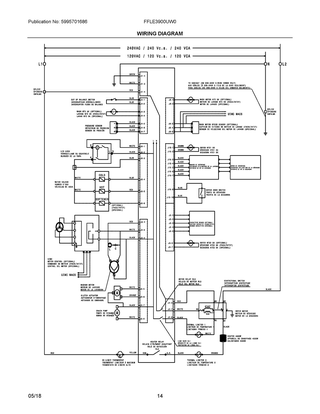 Wiring Diagram Diagram and Parts List for FFLE3900UW0  Frigidaire Washer Dryer Combo
