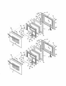 Doors Diagram and Parts List for 79049539311  Kenmore Wall Oven