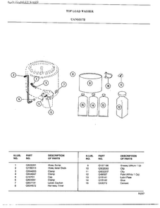 Washer Page 9 Diagram and Parts List for 6007B  Frigidaire Washer