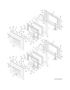 Doors Diagram and Parts List for FGET3065PFA  Frigidaire Wall Oven