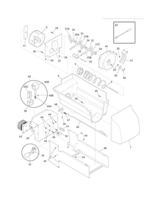 Ice Container Diagram and Parts List for FPUS2686LF2  Frigidaire Refrigerator