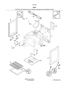 Body Diagram and Parts List for 79073439314  Kenmore Range