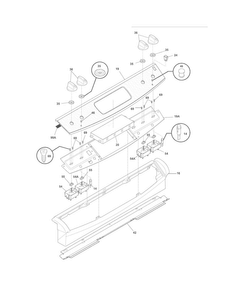 Backguard Diagram and Parts List for FFES3025LSF  Frigidaire Range
