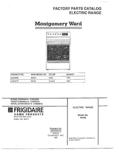 Electric Range Diagram and Parts List for 484360D  Frigidaire Range