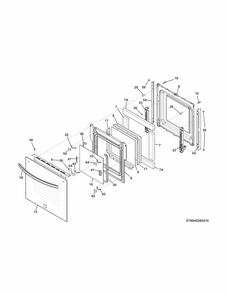 Door Diagram and Parts List for 79040279410  Kenmore Wall Oven