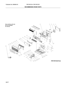 Recommended Spare Parts Diagram and Parts List for FRP15P2Y2A0  Frigidaire Air Conditioner