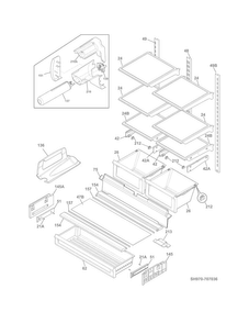 Shelves Diagram and Parts List for FDBG2250SS0  Frigidaire Refrigerator