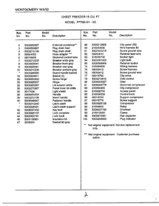 Chest Freezer 18 Cubic Feet Page 2 Diagram and Parts List for 88161-0D  Frigidaire Freezer