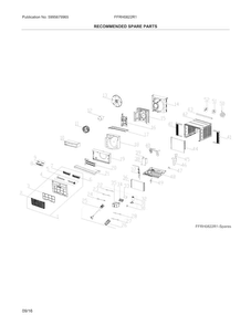Recommended Spare Parts Diagram and Parts List for FFRH0822R11  Frigidaire Air Conditioner