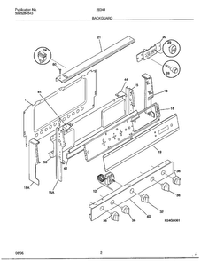 Backguard Diagram and Parts List for 283447D  Frigidaire Range