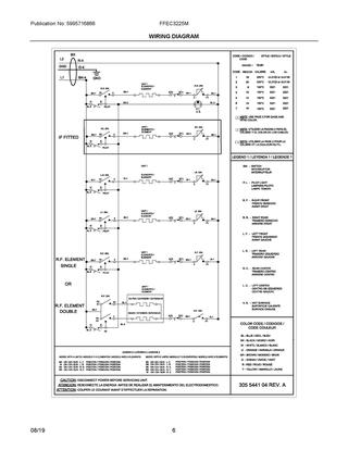 Wiring Diagram Diagram and Parts List for FFEC3225MBB  Frigidaire Cooktop