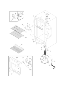 Cabinet Diagram and Parts List for 25328262806  Kenmore Freezer