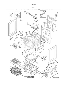 Body Diagram and Parts List for 79074332313  Kenmore Range