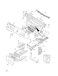 Control Panel Diagram and Parts List for FAFW3801LW5  Frigidaire Washer