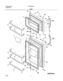 DOORS Diagram and Parts List for FRT21FD3AZ4  Frigidaire Refrigerator