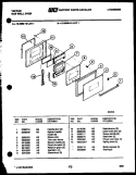 DOOR PARTS Diagram and Parts List for 12-3699-00-01  Tappan Wall Oven