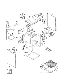 Body Diagram and Parts List for FGFB33WHSB  Frigidaire Range
