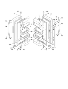 Fresh Food Door Diagram and Parts List for FGHG2344MF7  Frigidaire Refrigerator