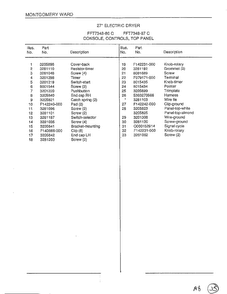Console/controls/top Panel Page 2 Diagram and Parts List for 7348-80C  Frigidaire Dryer