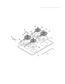 Top/drawer Diagram and Parts List for FFED3005LWB  Frigidaire Range