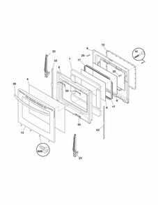 Door Diagram and Parts List for 79092513211  Kenmore Range