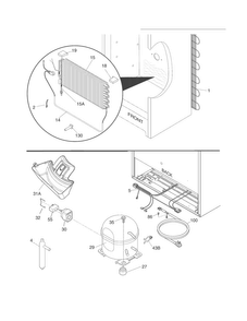 System Diagram and Parts List for FFU21F5HWT  Frigidaire Freezer