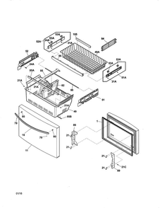 Freezer Drawer/baskets Diagram and Parts List for 25370423415  Kenmore Refrigerator