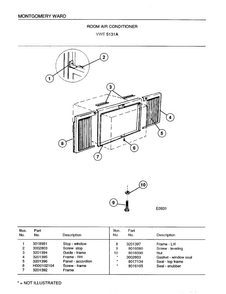 Room Air Conditioner Page 7 Diagram and Parts List for 5131A  Frigidaire Air Conditioner