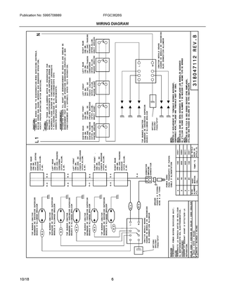 Wiring Diagram Diagram and Parts List for FFGC3626SBD  Frigidaire Cooktop