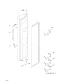 Part Location Diagram of 242178016 Frigidaire DOOR-Freezer