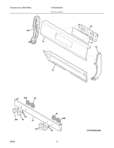 Backguard Diagram and Parts List for FCRE3062ASC  Frigidaire Range