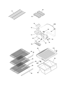 Shelves Diagram and Parts List for MRTC18V3MW2  Uni Refrigerator