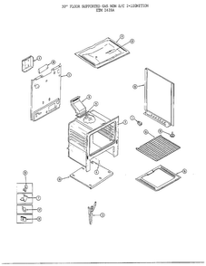 30" Floor/basic Body Diagram and Parts List for 2428A  Frigidaire Range