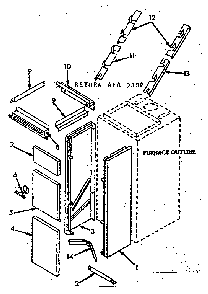 Cabinet Diagram and Parts List for 8676655  Frigidaire Furnace