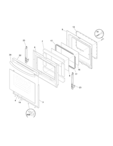 Door Diagram and Parts List for FGEF3030PWA  Frigidaire Range