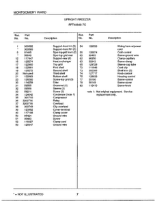Upright Freezer Page 6 Diagram and Parts List for 40848-7C  Frigidaire Freezer