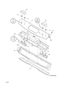Backguard Diagram and Parts List for FFED3025PSB  Frigidaire Range