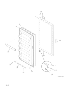Part Location Diagram of 5304506133 Frigidaire Freezer Gasket