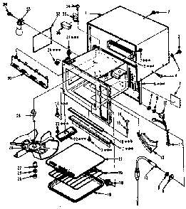 Cabinet Parts Diagram and Parts List for 5648888600  Kenmore Microwave