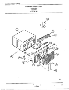 Room Air Conditioner Diagram and Parts List for 4328002A  Frigidaire Air Conditioner